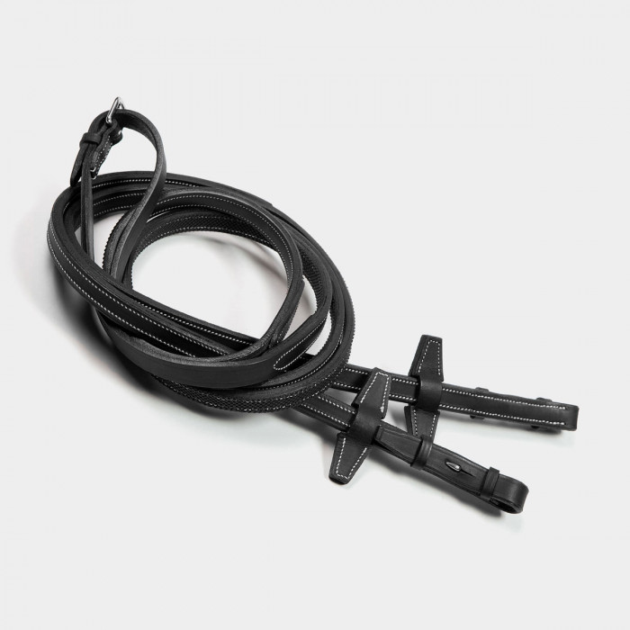 Rênes caoutchouc avec arrêtoirs 5/8 - LR SELLERIE